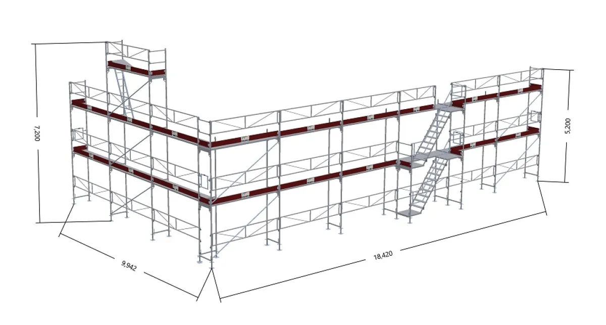 Byggställning RAM ALU 182m²<MJ-Gerust