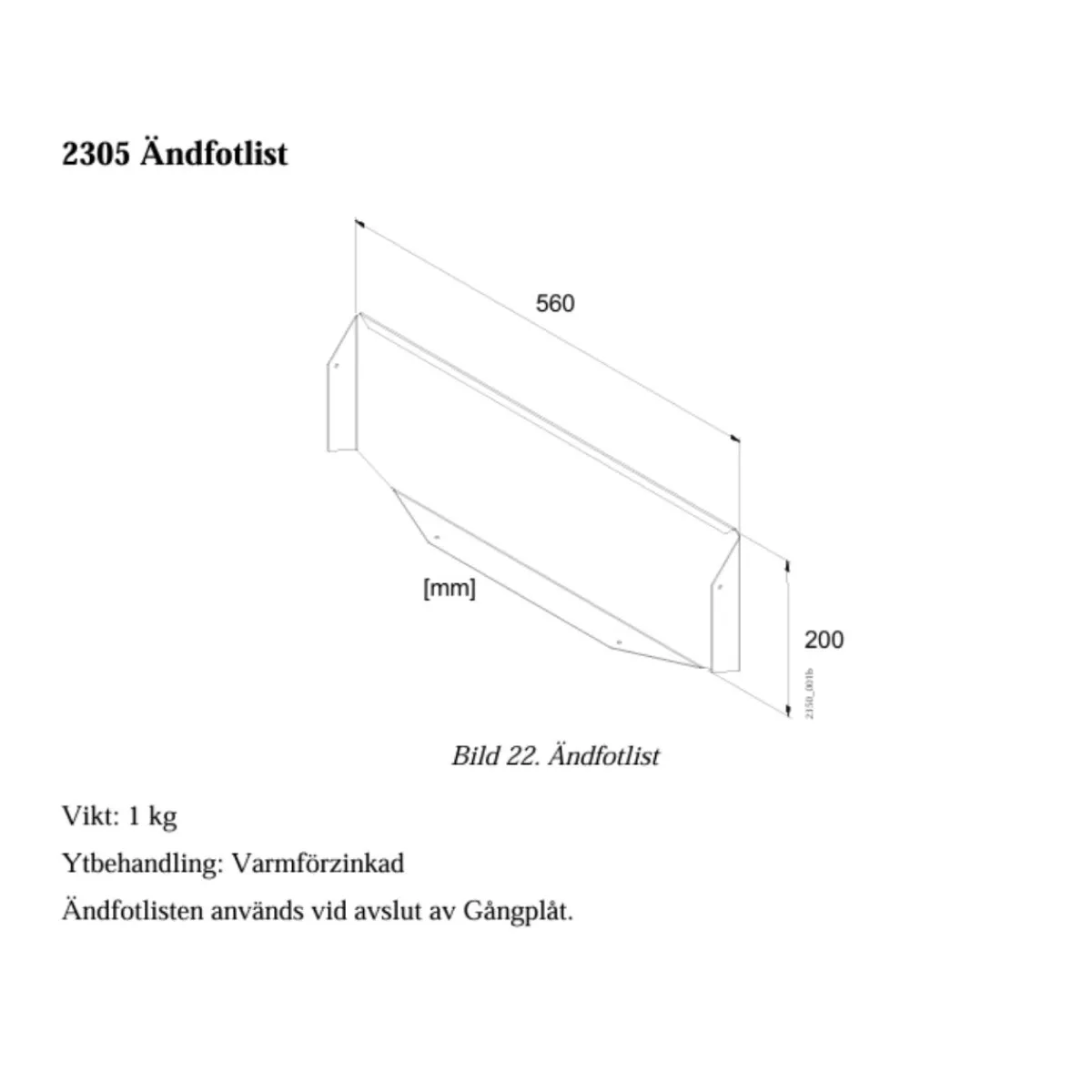 Ändfotlist 2305<COMBISAFE Outlet