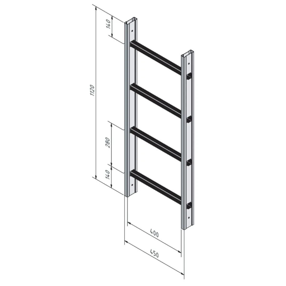 Fasadstege 1120mm ALU<Stallningsprodukter Outlet