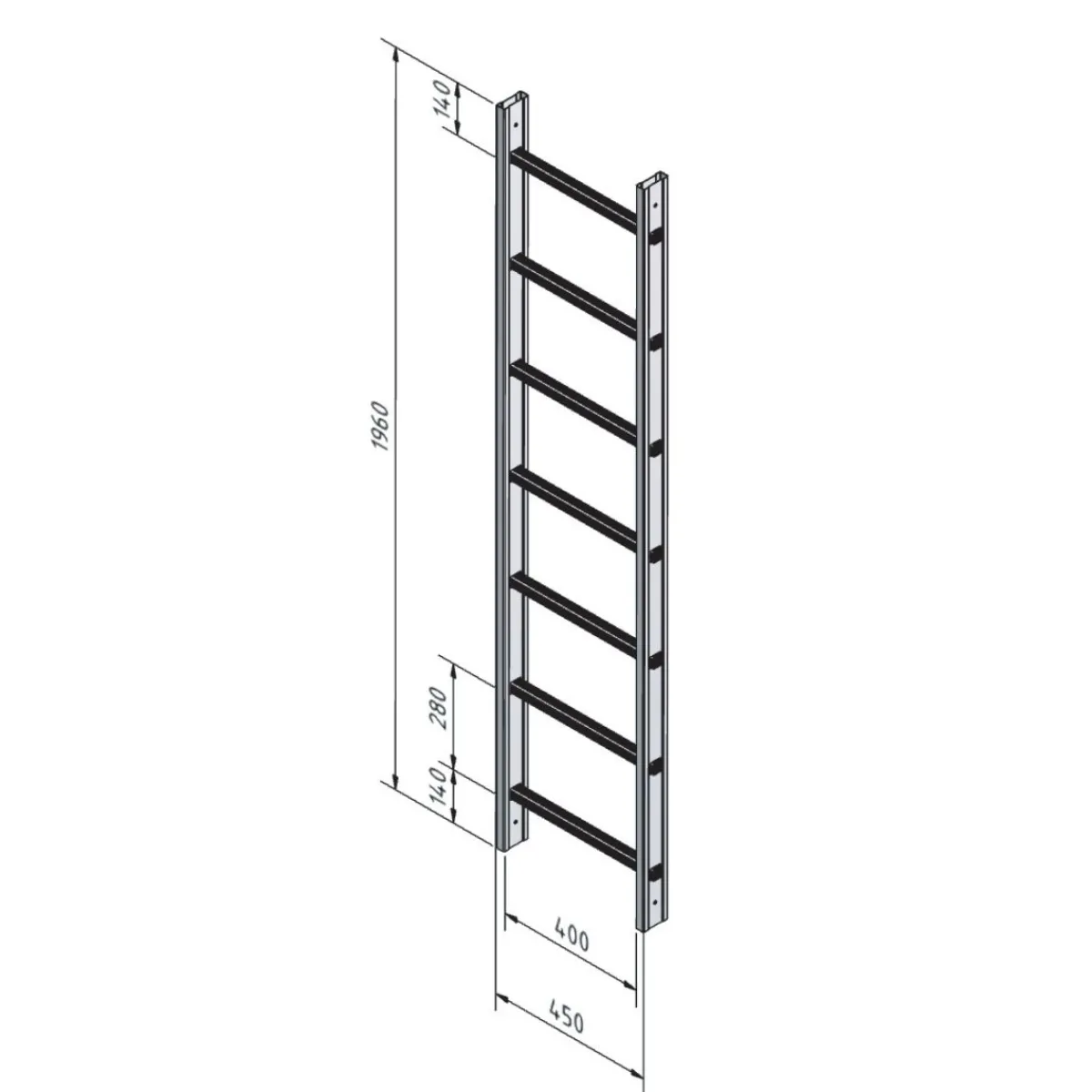 Fasadstege 1960mm ALU<Stallningsprodukter New