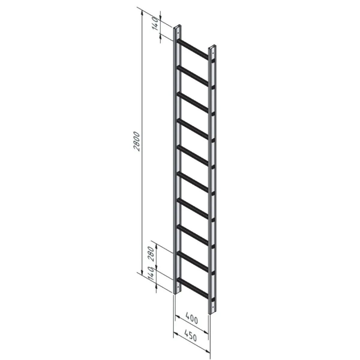 Fasadstege 2800mm ALU<Stallningsprodukter Discount