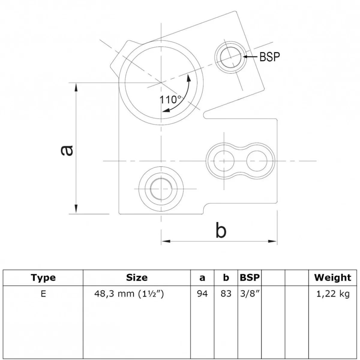 Rörkoppling 3-vägs takfot 48mm 27 1/2 GR<LUNADO Discount