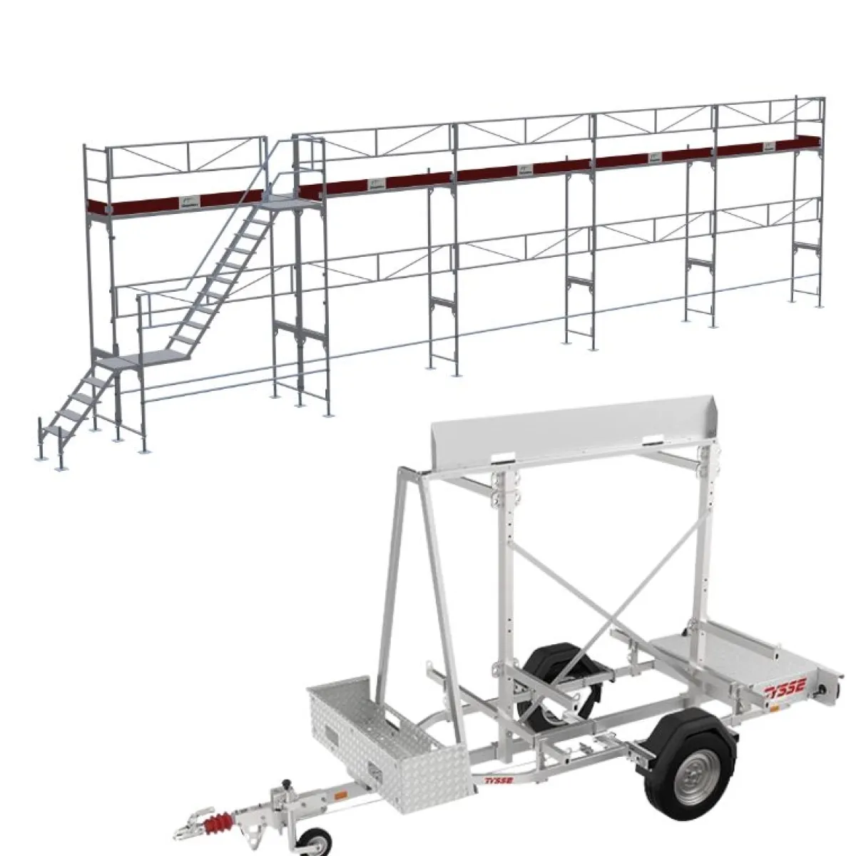 Ställningstrailer med 75m² Ramställning ALU<MJ-Gerust Sale