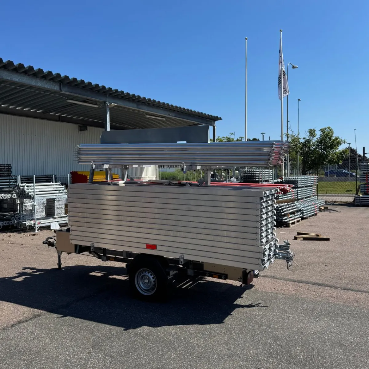 Ställningstrailer med 120m² Villapaket Ram Alu<MJ-Gerust Online