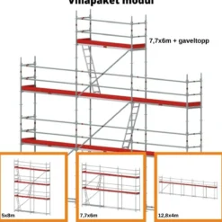 Villapaket modul stål 50m² (2,57m fack)<MJ-Gerust Best
