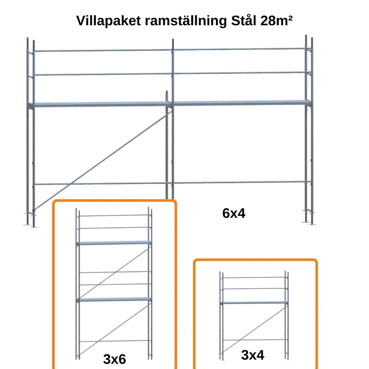 Villapaket ramställning STÅL 28m²<MJ-Gerust Clearance
