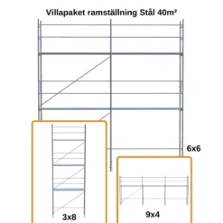 Villapaket ramställning STÅL 40m²<MJ-Gerust Clearance